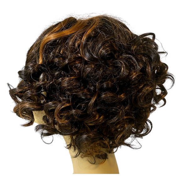 Soft Curls Wig Synthetic Hair Dark Brown Black Copper Women Teens Avg Size NWT - Picture 11 of 12